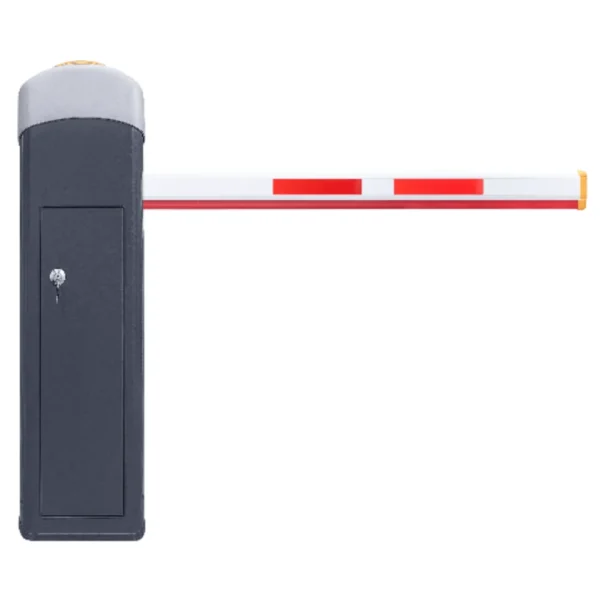 Barrera 425 para estacionamientos y control vehicular con brazo de 3 metros.